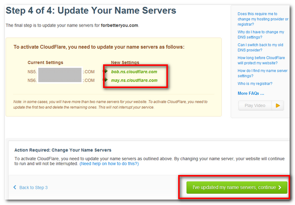 CloudFlare要求你要設定Domain的DNS
